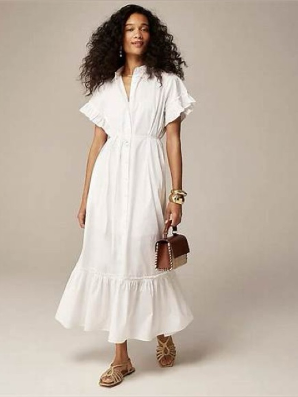 J.Crew Amelia maxi shirtdress in cotton poplin CB224
